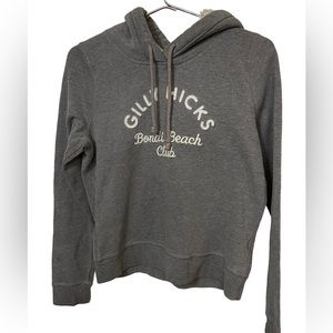Gilly Hicks Abercrombie & Fitch Gray Appliqué Sherpa Hood Hoodie Women’s L